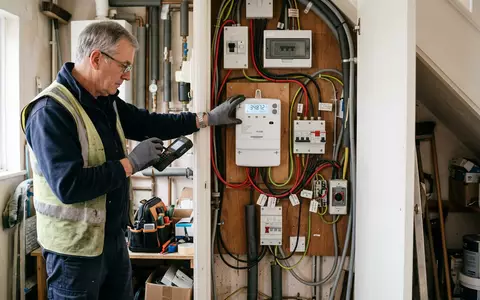 Fotorealistische Aufnahme von Stromzähler im Haushalt zum Thema Fortum Strom, ISIN FI0009007132, natuerliches Licht - Foto: THN
