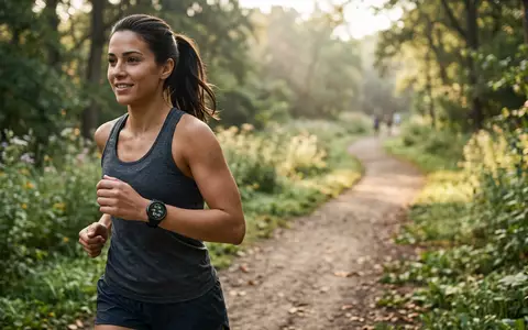 Fotorealistische Aufnahme von Fitnessuhr beim Sport zum Thema Fossil Gen 6 Smartwatch, ISIN US34959E1091 - Foto: THN