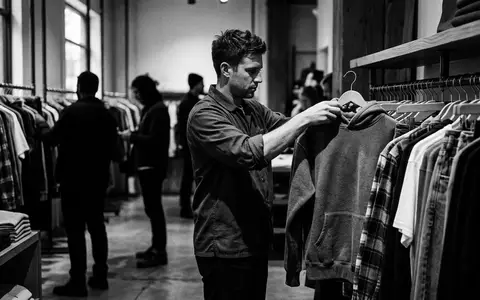 Schwarzweiss-Reportage mit Kapuzenpullover zum Thema Champion Hoodie, ISIN US4103451021, hoher Kontrast, sachlich dargestellt - Foto: THN
