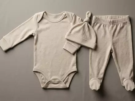 Fotorealistische Studioaufnahme von Babykleidung zum Thema H&M Babykleidung, ISIN SE0000106270, klare Lichtfuehrung - Foto: THN