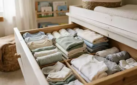 Fotorealistische Aufnahme von Babykleidung im Kinderzimmer zum Thema H&M Babykleidung, ISIN SE0000106270, natuerliches Licht - Foto: THN