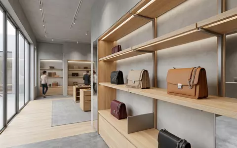 Architektur-Render im Modeboutique mit Schultertasche zum Thema Gucci Dionysus Bag, ISIN FR0000121485, neutrales Tageslicht - Foto: THN