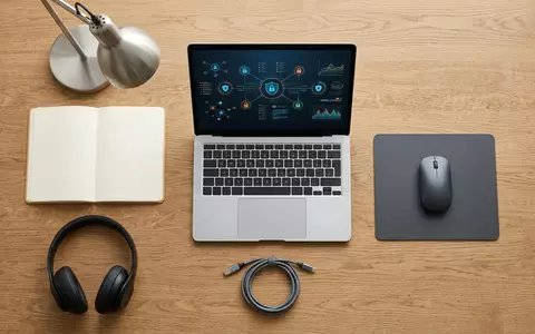 Flatlay-Arrangement rund um Sicherheitssoftware zum Thema Norton 360, ISIN US3687361044, weiches Oberlicht - Foto: THN