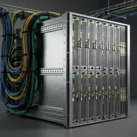 Fotorealistische Studioaufnahme von Serverrack zum Thema IBM ThinkPad, ISIN US4592001014, klare Lichtfuehrung - Foto: THN