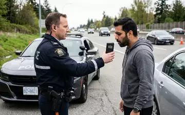 Fotorealistische Aufnahme von Atemalkoholtester im Straßenverkehr zum Thema Dräger Alkoholtester, ISIN DE0005310304, natuerliches Licht - Foto: THN
