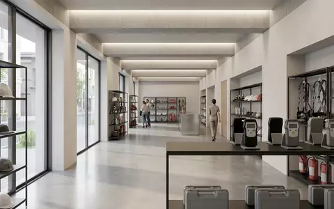 Architektur-Render im Sicherheitsfachhandel mit Atemalkoholtester zum Thema Dräger Alkoholtester, ISIN DE0005310304, neutrales Tageslicht - Foto: THN