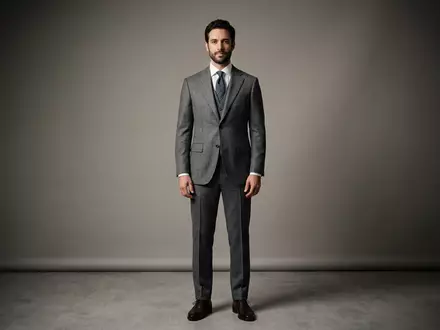 Fotorealistische Studioaufnahme von Herrenanzug zum Thema BOSS Anzug, ISIN DE000A1PHFF7, klare Lichtfuehrung - Foto: THN