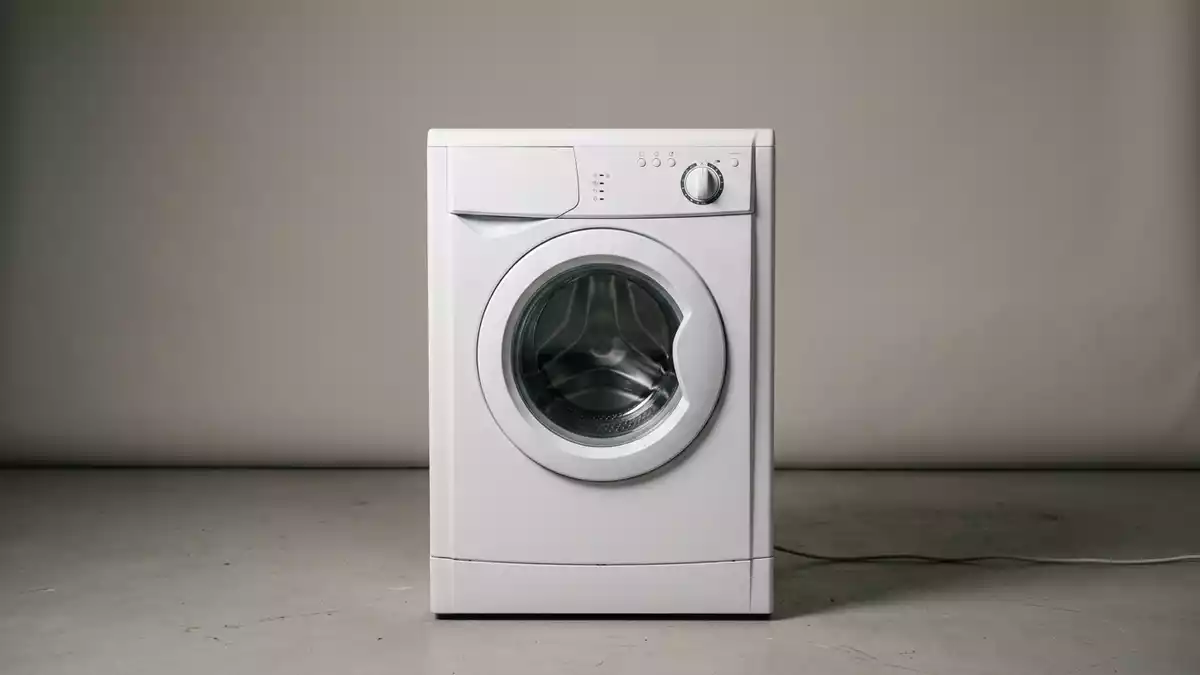 Fotorealistische Studioansicht von Waschmaschine in neutraler Produktdarstellung