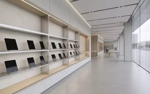 Architektur-Render im Elektronik-Fachmarkt mit Smartphone zum Thema Samsung Galaxy S24, ISIN KR7005930003, neutrales Tageslicht - Foto: THN