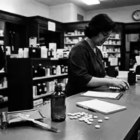 Schwarzweiss-Reportage mit Schmerztabletten zum Thema Thomapyrin, ISIN FR0000120578, hoher Kontrast, sachlich dargestellt - Foto: THN