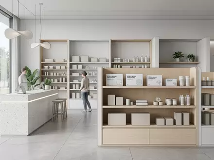 Architektur-Render im Sanitätshaus mit Wundverband zum Thema McKesson Wundversorgung, ISIN US58155Q1031, neutrales Tageslicht - Foto: THN