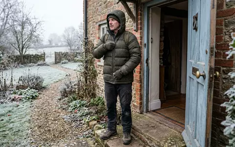 Fotorealistische Aufnahme von Daunenjacke bei Kälte zum Thema Moncler Daunenjacke, ISIN IT0004965148, natuerliches Licht - Foto: THN