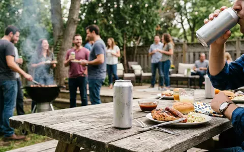 Fotorealistische Aufnahme von Leichtbier beim Grillen zum Thema Miller Lite, ISIN US60871R2094, natuerliches Licht - Foto: THN