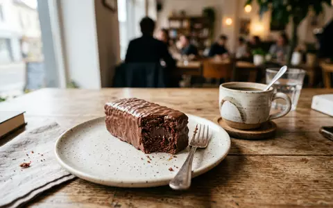 Fotorealistische Aufnahme von Schokoladenkuchenriegel zur Kaffeepause zum Thema Milka Tender, ISIN US6092071058, natuerliches Licht - Foto: THN