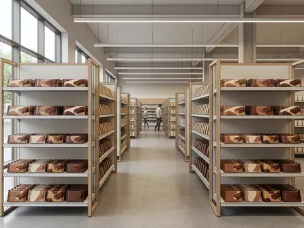 Architektur-Render im Supermarkt mit Schokoladenkuchenriegel zum Thema Milka Tender, ISIN US6092071058, neutrales Tageslicht - Foto: THN