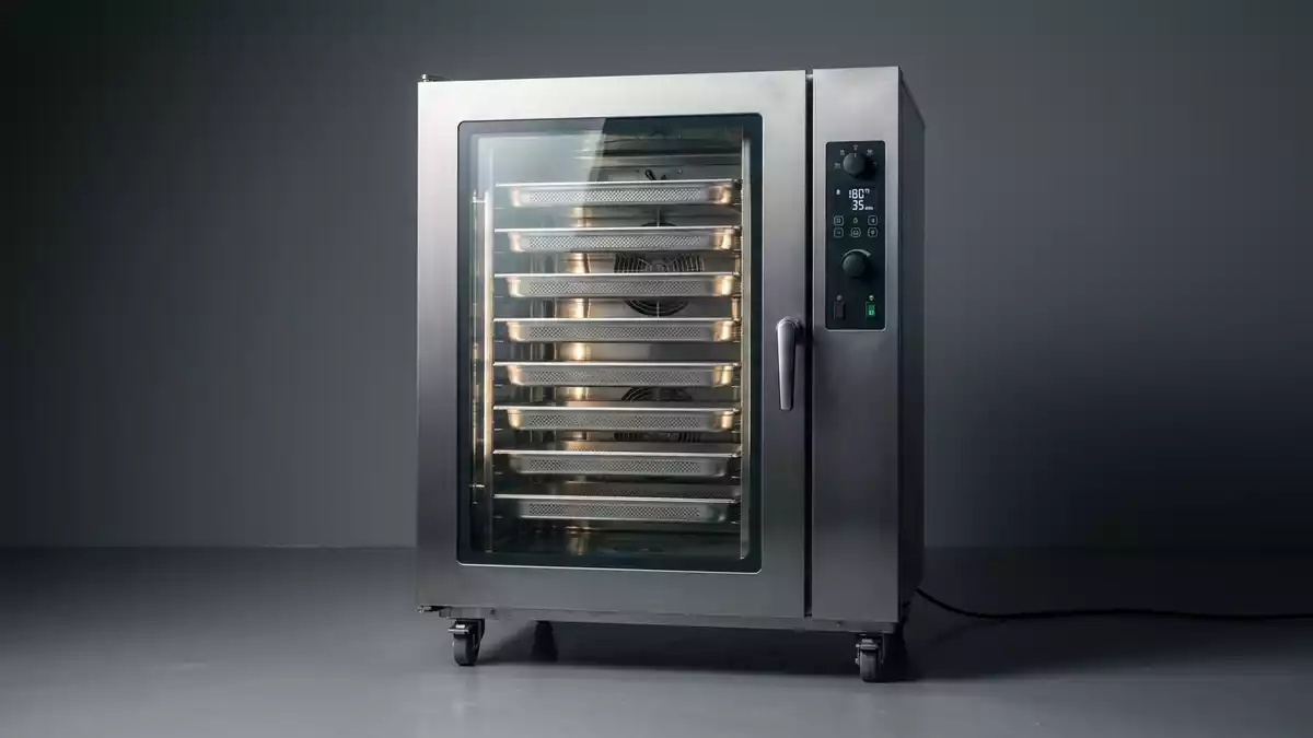 Fotorealistische Studioansicht von Kombidämpfer in neutraler Produktdarstellung