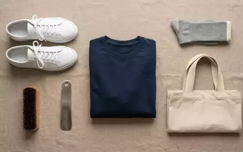 Flatlay-Arrangement rund um Ledersneaker zum Thema Puma Cali, ISIN DE0006969603, weiches Oberlicht - Foto: THN