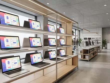 Architektur-Render im Elektronik-Fachmarkt mit Dating-App zum Thema Tinder Gold, ISIN US57667L1078, neutrales Tageslicht - Foto: THN