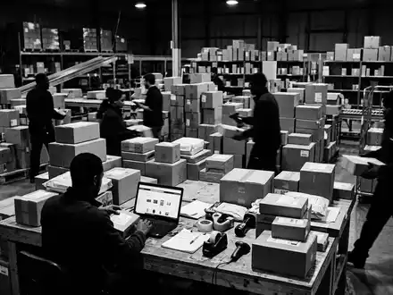 Schwarzweiss-Reportage mit Online-Shop zum Thema Shopify Online Store, ISIN CA82509L1076, hoher Kontrast - Foto: THN