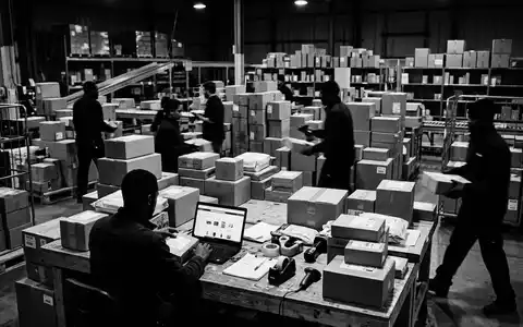 Schwarzweiss-Reportage mit Online-Shop zum Thema Shopify Online Store, ISIN CA82509L1076, hoher Kontrast - Foto: THN