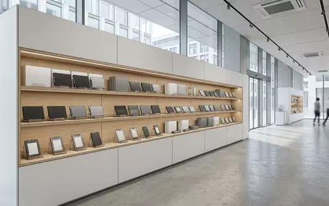 Architektur-Render im Elektronik-Fachmarkt mit Solid-State-Laufwerk zum Thema Crucial SSD, ISIN US5951121038, neutrales Tageslicht - Foto: THN
