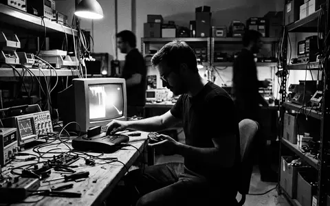 Schwarzweiss-Reportage mit Spielkonsole zum Thema Xbox Series X, ISIN US5949181045, hoher Kontrast - Foto: THN