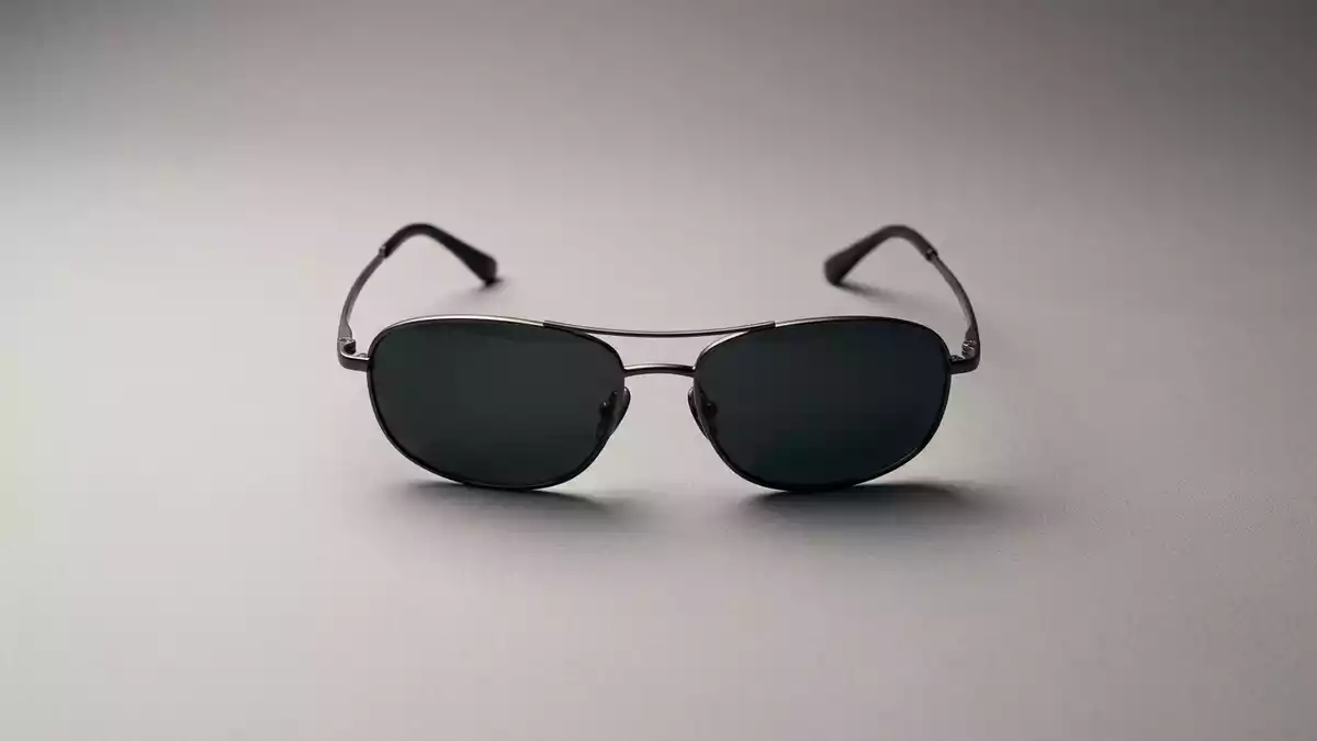 Fotorealistische Studioansicht von Sonnenbrille in neutraler Produktdarstellung