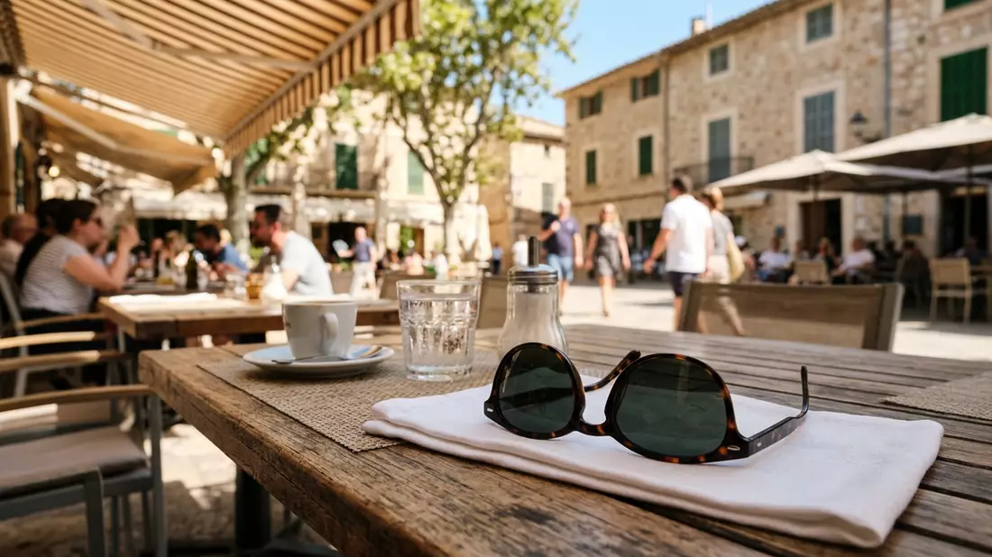 Fotorealistische Ansicht von Sonnenbrille bei Sonnenschein in realer Umgebung, neutral