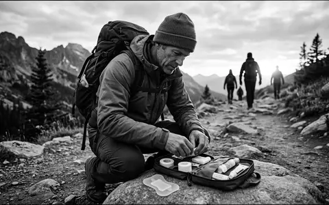 Schwarzweiss-Reportage mit Blasenpflaster zum Thema Compeed Blasenpflaster, ISIN IE00BGH1M568, hoher Kontrast, sachlich dargestellt - Foto: THN