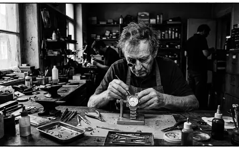 Schwarzweiss-Reportage mit Armbanduhr zum Thema Tommy Hilfiger Uhr, ISIN US6245801062, hoher Kontrast - Foto: THN