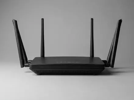 Fotorealistische Studioaufnahme von WLAN-Router zum Thema Netgear Nighthawk Router, ISIN US64111Q1040, klare Lichtfuehrung - Foto: THN