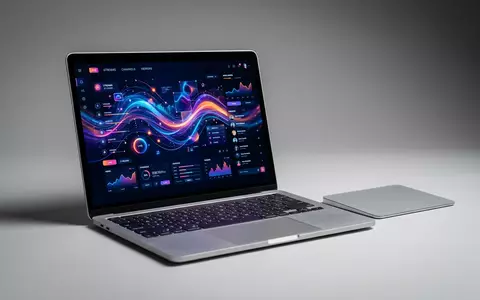 Fotorealistische Studioaufnahme von Streaming-Laptop zum Thema Netflix Abo, ISIN US64110L1061, klare Lichtfuehrung - Foto: THN