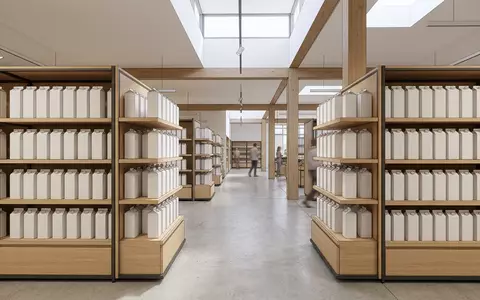 Architektur-Render im Supermarkt mit Haferdrink zum Thema Oatly Barista, ISIN US67421J1088, neutrales Tageslicht - Foto: THN