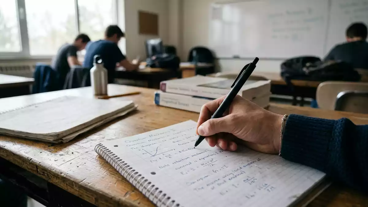 Fotorealistische Ansicht von Tintenroller in der Schule in realer Umgebung, neutral