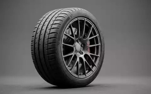 Fotorealistische Studioaufnahme von Hochleistungsreifen zum Thema Pirelli P Zero, ISIN IT0004623051, klare Lichtfuehrung - Foto: THN