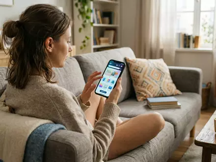 Fotorealistische Aufnahme von Einkaufs-Smartphone zu Hause zum Thema Temu App, ISIN US72352L1061, natuerliches Licht - Foto: THN