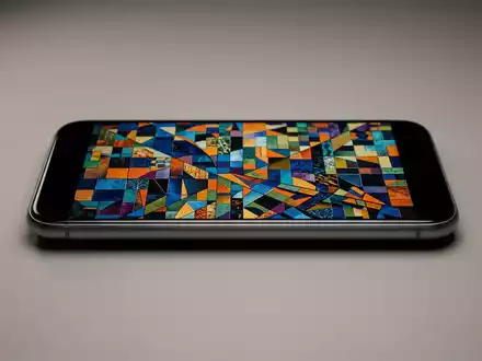 Fotorealistische Studioaufnahme von Kreativ-Smartphone zum Thema Pinterest App, ISIN US72919P2020, klare Lichtfuehrung - Foto: THN