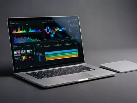 Fotorealistische Studioaufnahme von Streaming-Laptop zum Thema Joyn App, ISIN DE000PSM7770, klare Lichtfuehrung - Foto: THN