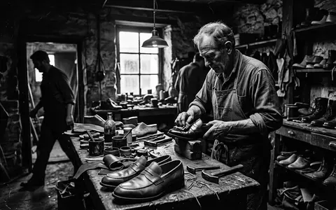 Schwarzweiss-Reportage mit Lederloafer zum Thema Prada Loafers, ISIN HK0000096323, hoher Kontrast, sachlich dargestellt - Foto: THN