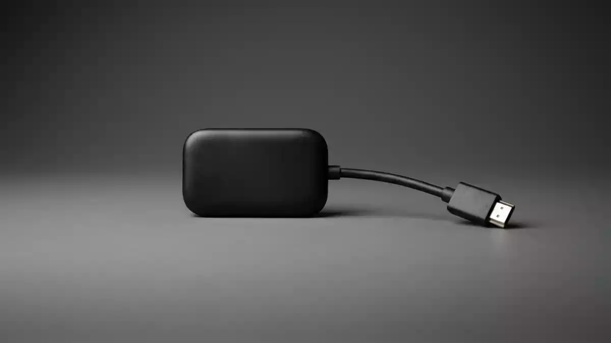 Fotorealistische Studioansicht von Streaming-Adapter in neutraler Produktdarstellung