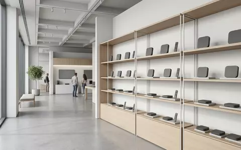 Architektur-Render im Elektronik-Fachmarkt mit Streaming-Adapter zum Thema Roku Streaming Stick, ISIN US77543R1023, neutrales Tageslicht - Foto: THN