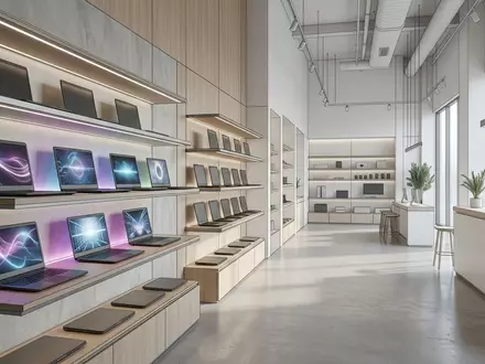 Architektur-Render im Spielefachhandel mit Virtuelle Spielwährung zum Thema Roblox Robux, ISIN US7710491033, neutrales Tageslicht - Foto: THN