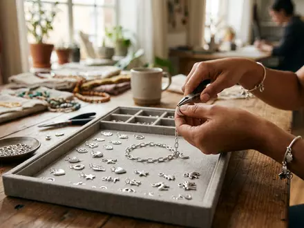 Fotorealistische Aufnahme von Schmuckanhänger als Schmuck zum Thema Pandora Charms, ISIN DK0060252690, natuerliches Licht - Foto: THN