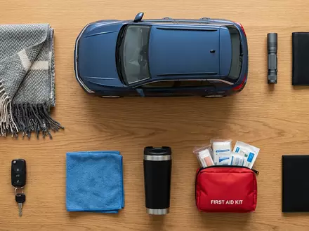 Flatlay-Arrangement rund um Kompakt-SUV zum Thema Renault Austral, ISIN FR0000131906, weiches Oberlicht - Foto: THN