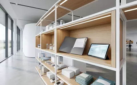 Architektur-Render im Apothekenfachhandel mit Gesundheitsdokumente zum Thema Shop Apotheke, ISIN NL0012044747, neutrales Tageslicht - Foto: THN