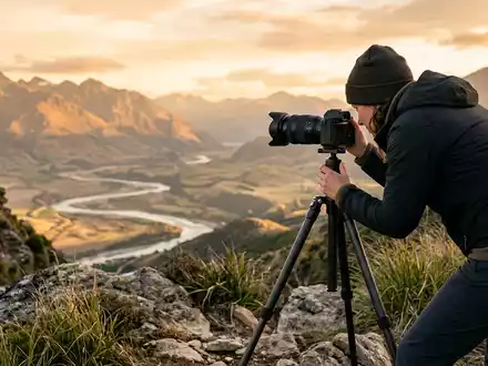 Fotorealistische Aufnahme von Systemkamera bei Außenaufnahmen zum Thema Nikon Z6 II, ISIN JP3657400002, natuerliches Licht - Foto: THN