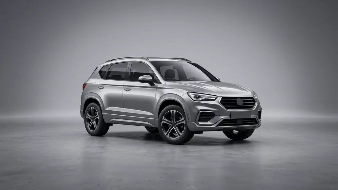 Fotorealistische Studioansicht von Kompakt-SUV in neutraler Produktdarstellung