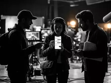 Schwarzweiss-Reportage mit Messenger-App zum Thema Snapchat+, ISIN US83304A1060, hoher Kontrast, sachlich dargestellt - Foto: THN