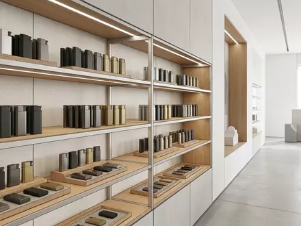 Architektur-Render im Tabakfachgeschäft mit Taschenfeuerzeug zum Thema BIC Feuerzeug, ISIN FR0000120966, neutrales Tageslicht - Foto: THN