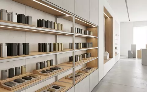 Architektur-Render im Tabakfachgeschäft mit Taschenfeuerzeug zum Thema BIC Feuerzeug, ISIN FR0000120966, neutrales Tageslicht - Foto: THN